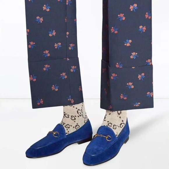Gucci Jordaan Loafers Cobalt Blue Agata Velvet Womens EUR 38 - Picture 13 of 13